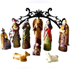 Elements 9 piece 7” Nativity w/ Metal Manger